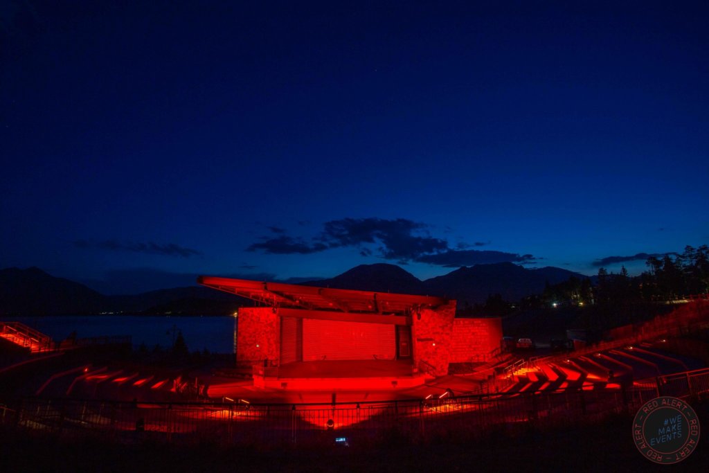 Dillon Amphitheater goes red to raise awareness for entertainment industry