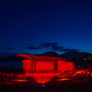 Dillon Amphitheater goes red to raise awareness for entertainment industry