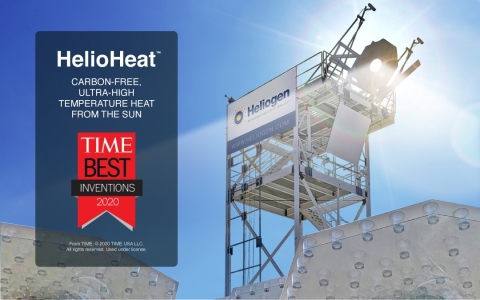 TIME Names Heliogen’s HelioHeat™ to List of the Best Inventions of 2020