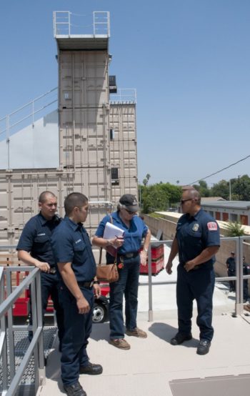 Fire Station # 2 has a unique tower which helps train firefighters for real life scenarios involving live fire. The dept.’s upgrade is a testament to the professionalism in Monrovia. – Photo by Terry Miller / Beacon Media News