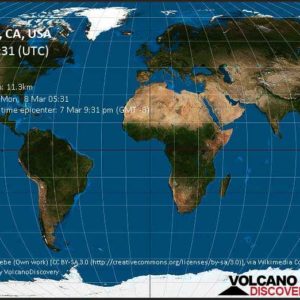 Light mag. 3.2 earthquake - Mono County, 14 mi northwest of Bishop, Inyo County, California, USA, on Sunday, 7 Mar 2021 9:31 pm (GMT -8) -