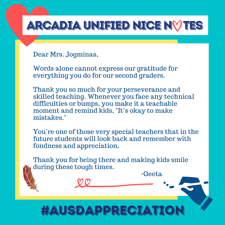 Arcadia Unified Nice Notes