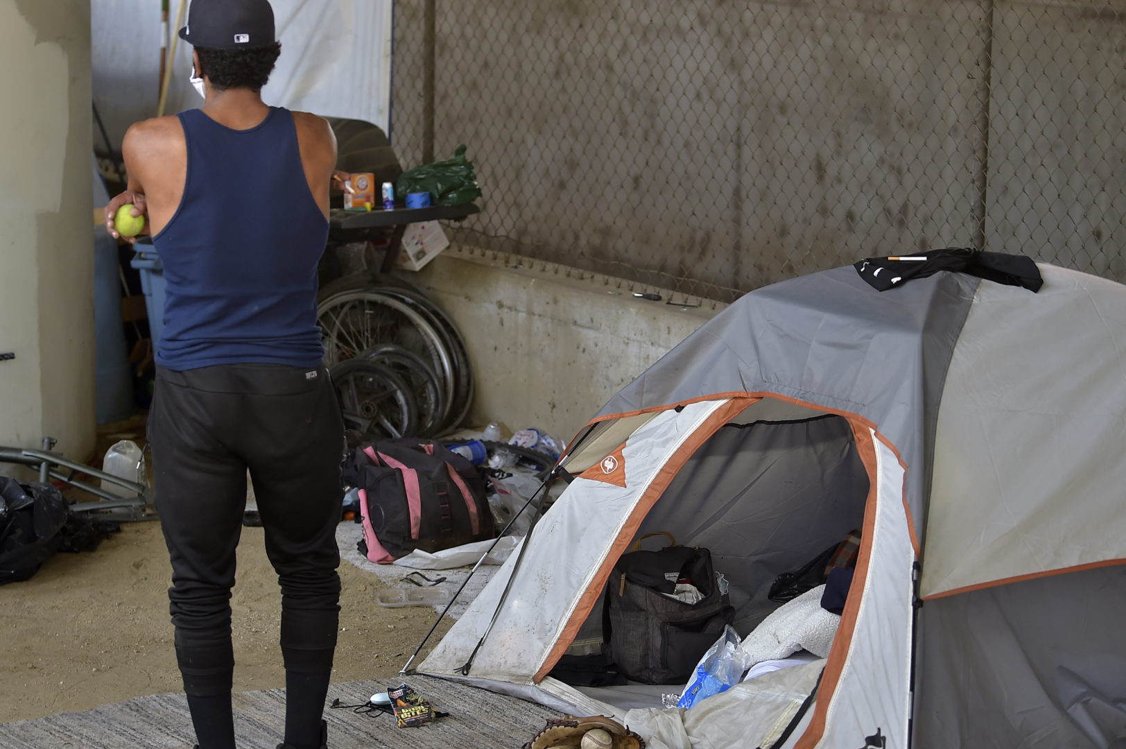 homeless encampment in Arcadia
