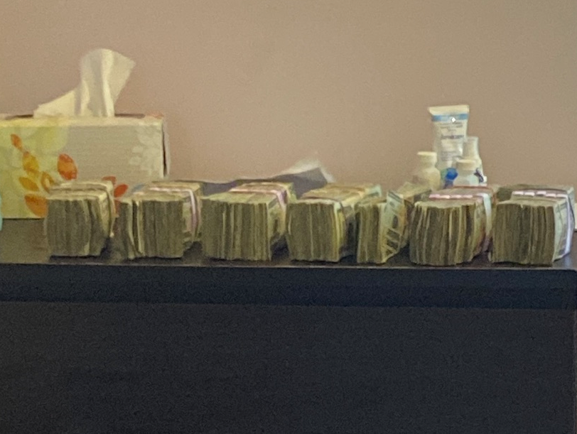 Money confiscated that police allege is connected to illegal cannabis operation in Mid-City