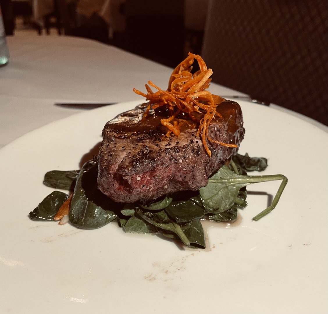 Star of the "Filets of Fall" menu, the filet mignon