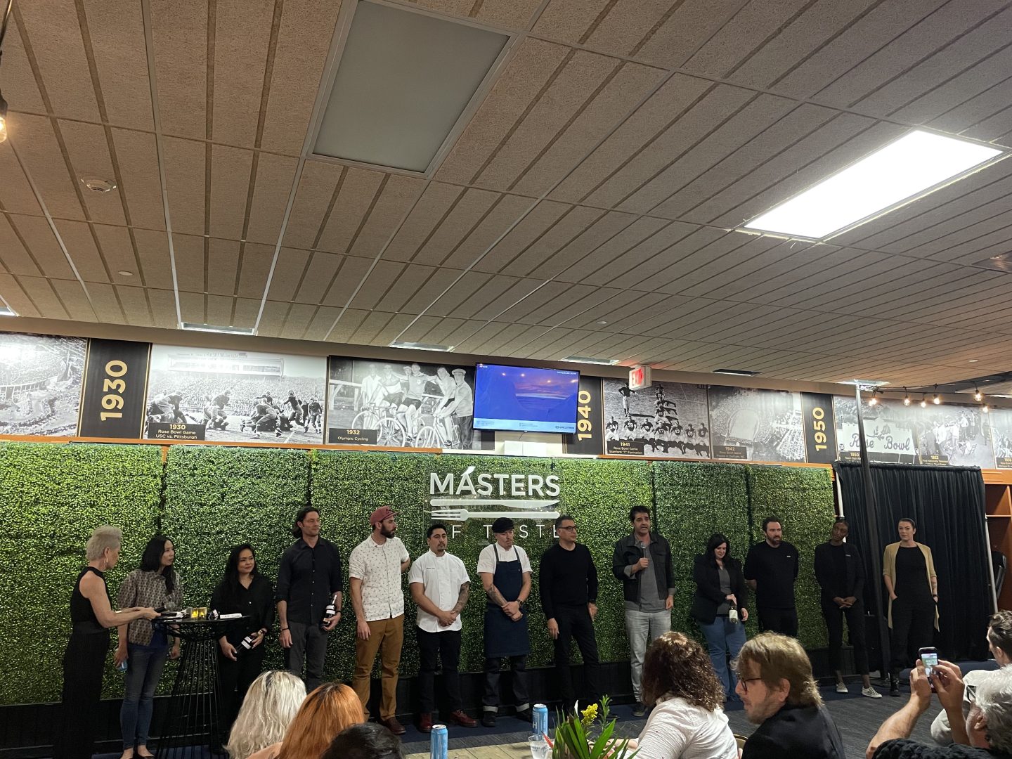 Culinary masters for the Masters of Taste 2024 preview night share a few words with the crowd.
