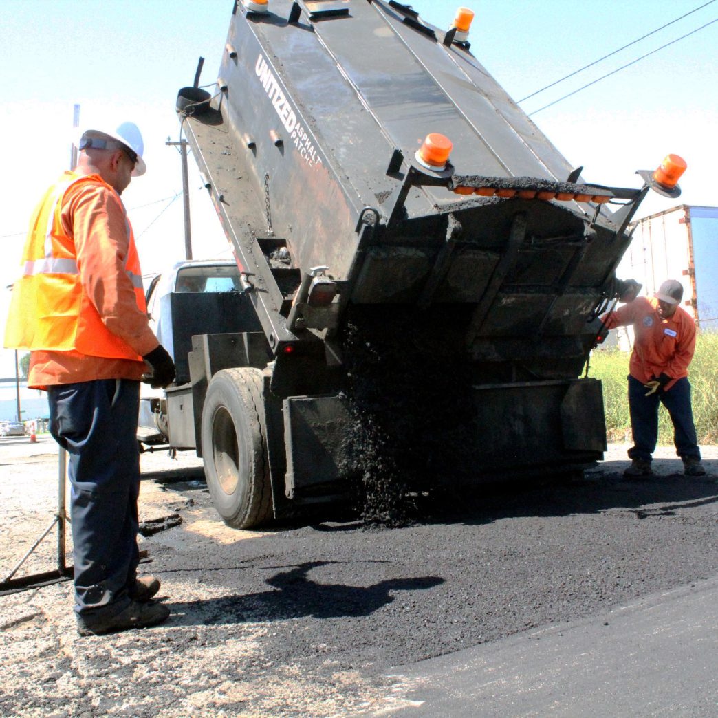 Road paving.