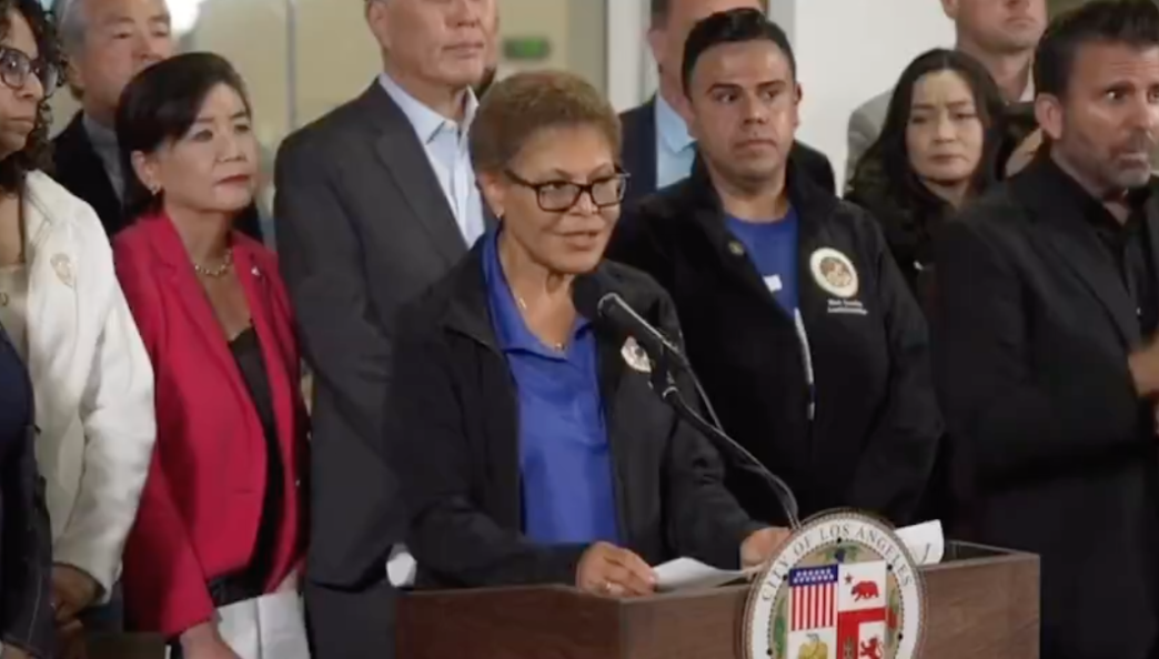 Mayor Karen Bass announces preparations ahead of downtown LA protests.