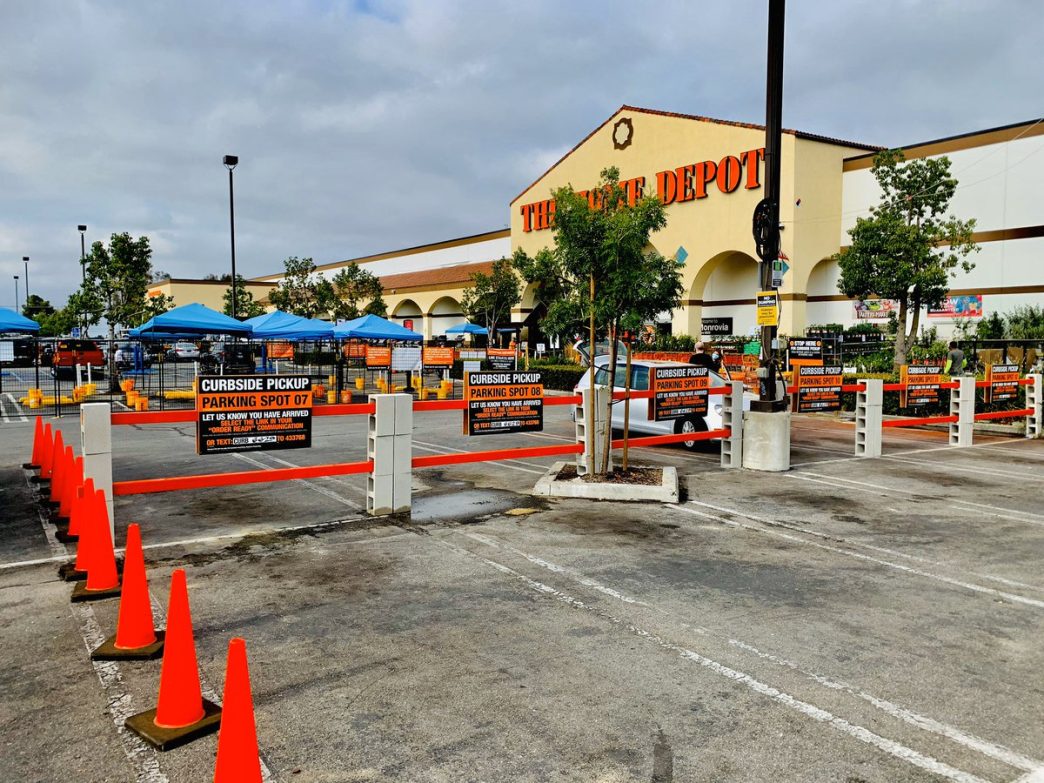 The parking lot of The Home Depot store in Monrovia.