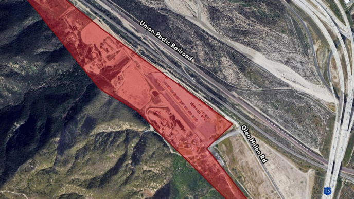 The read area is the North Glen Helen area now designated for development.