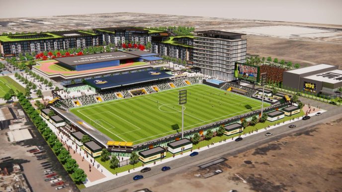 The planned sports and entertainment complex in Riverside's Northside neighborhood.