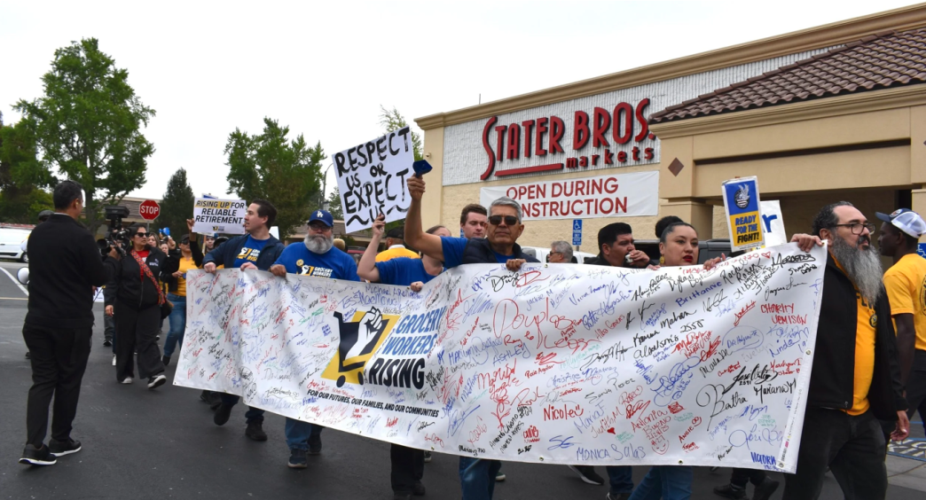 Stater Bros. workers announce a strike authorization.