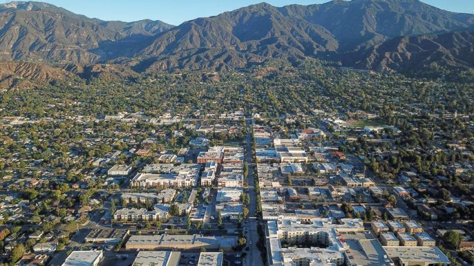 The city of Monrovia in northeast LA County.
