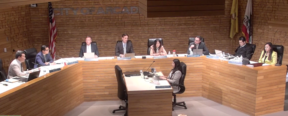 The Arcadia City Council meets before enacting reprimands against Mayor Sharon Kwan.