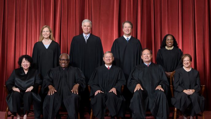 The nine Supreme Court justices.