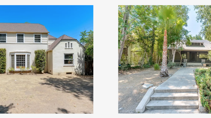 Former Caltrans-owned homes in Pasadena — from left, 215 and 218 Madeline Drive — are among several available for sale to the public.