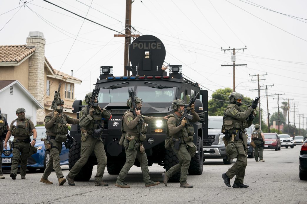 U.S. Immigration and Customs Enforcement agents operate June 12, 2025, in Los Angeles.