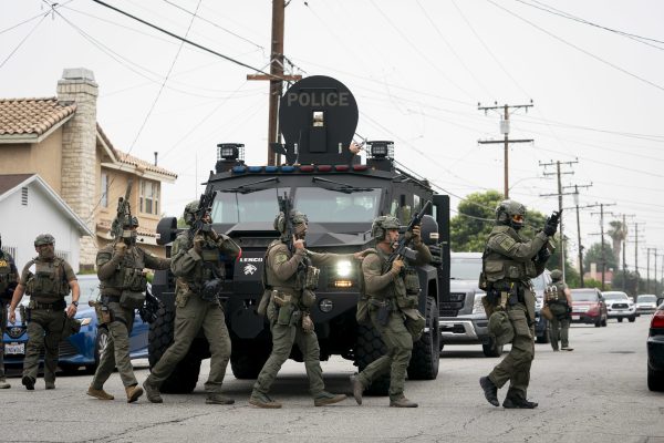 U.S. Immigration and Customs Enforcement agents operate June 12, 2025, in Los Angeles.