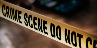 Crime scene tape, police line.
