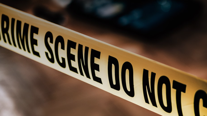 Crime scene tape, police line.