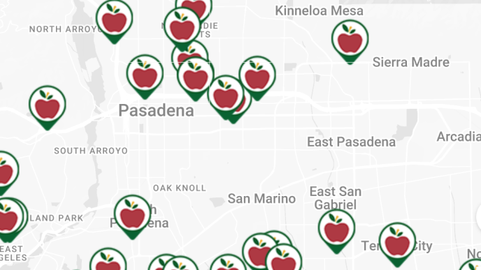 LAFoodBank.org provides this locator map for food aid resources.