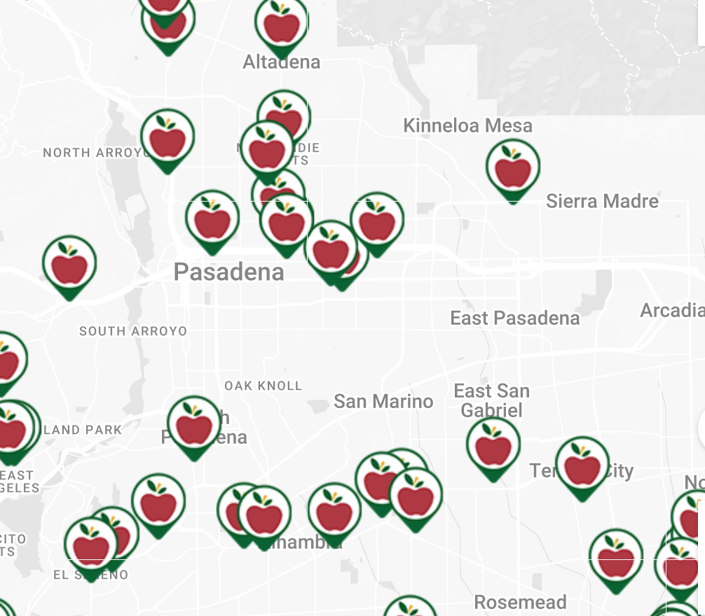 LAFoodBank.org provides this locator map for food aid resources.