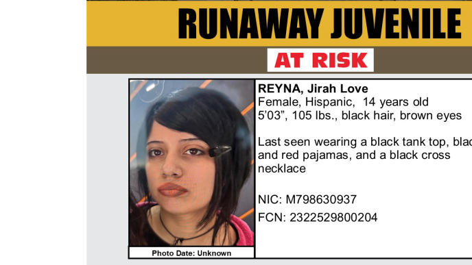 Jirah Love Reyna, 14, was last seen Saturday in the 500 block of Woodward Avenue in Pasadena.