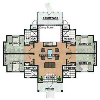 This floor plan shows one of the planned buildings at the county's proposed Comprehensive Treatment Campus.