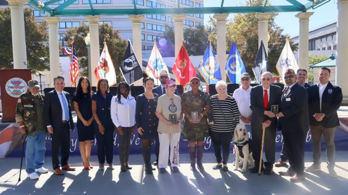 San Bernardino officials and residents honor members of the military during this year's Veterans Day event. | Photo courtesy of the city of San Bernardino Municipal Government/Facebook