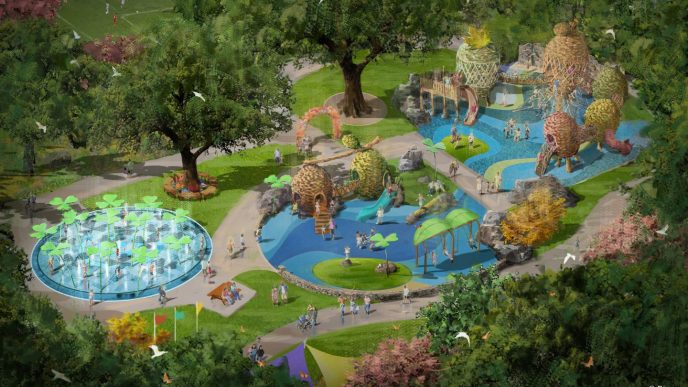 A rendering depicts a reopened Charles White Park in Altadena.