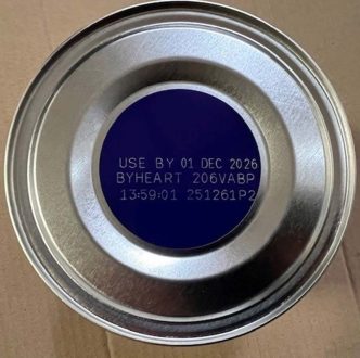 The identifying information on this can of ByHeart Whole Nutrition Infant Formula indicates the product is subject to a recall over possible botulism contamination.