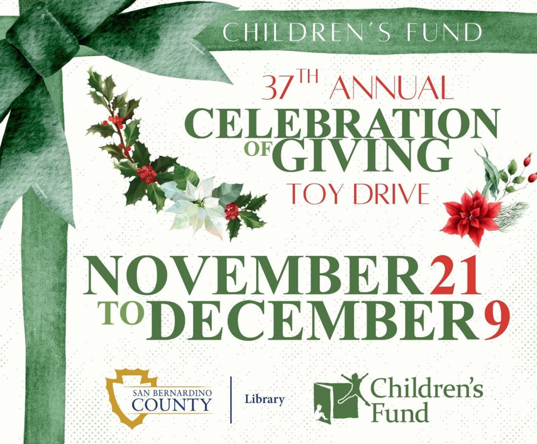 San Bernardino County Library toy drive.