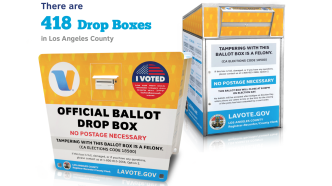 Ballot drop boxes in Los Angeles County.