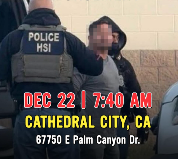 Two possible federal agents arrest a man in Cathedral City.
