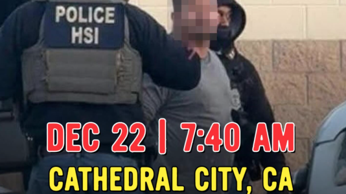 Two possible federal agents arrest a man in Cathedral City.