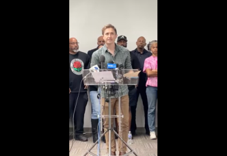 Andrew Wessels from the Eaton Fire Survivors Network speaks during the organization's press conference Tuesday, Dec. 16, 2025.