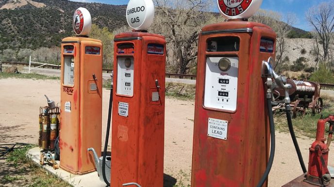 Vintage gasoline pumps.