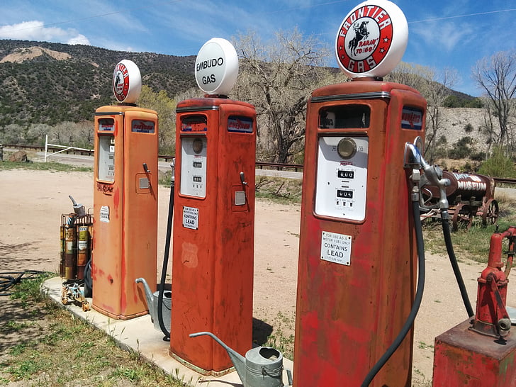 Vintage gasoline pumps.