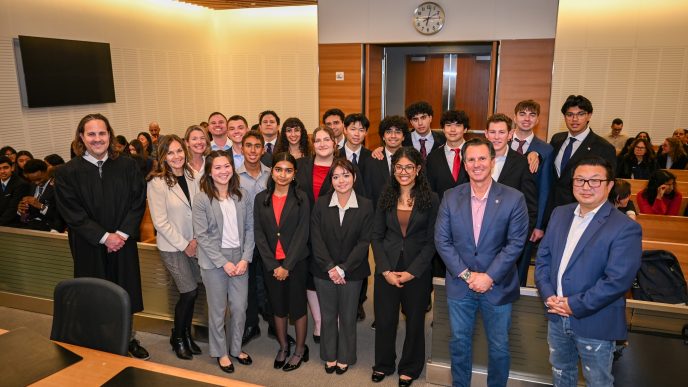 This year's participants in the San Bernardino County Mock Trial Competition.