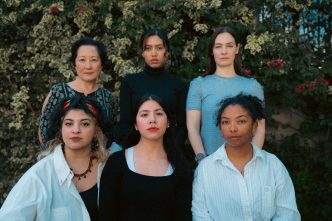 Top: Janet Song, Mackenzie Mondag, and Savannah Schoenecker Bottom: Naseem Etemad, Cast members of "Poetry for the People," at top fro left, Janet Song, Mackenzie Mondag, and Savannah Schoenecker; bottom from left, Naseem Etemad, America Covarrubias and Kita Grayson.