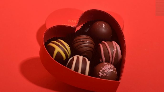 Valentine's Day chocolate candy.