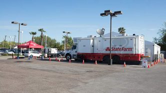 A State Farm disaster response team.
