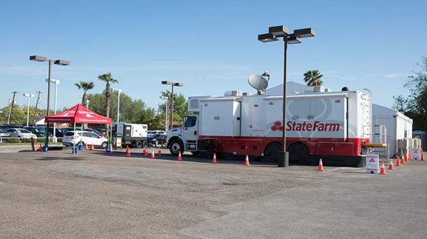 A State Farm disaster response team.