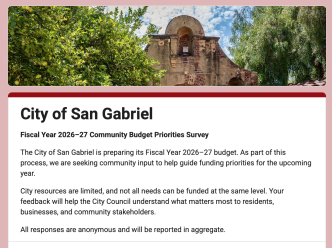 San Gabriel budget survey.