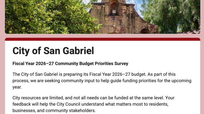 San Gabriel budget survey.