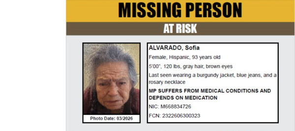 Sofia Alvarado, 93, was reported missing in San Gabriel.