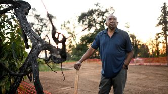 John Jackson stands on the Altadena property where his home stood prior to the deadly, destructive Eaton Fire in January 2025.