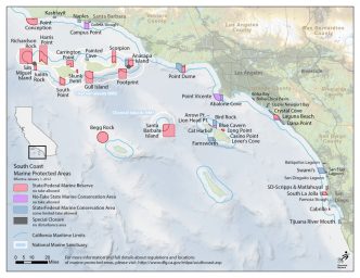 Marine Protected Areas totaling 50 and two special closure areas were designated in California's southern coast in 2012.