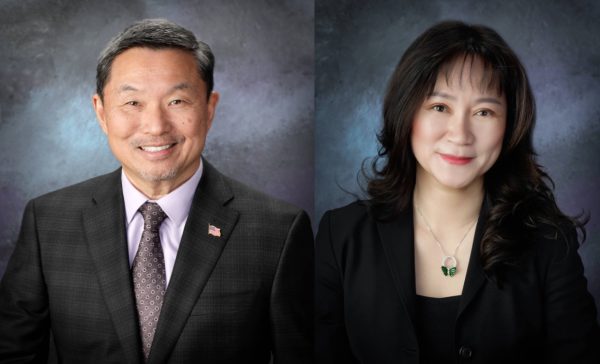 Arcadia City Council members David Fu and Sharon Kwan.