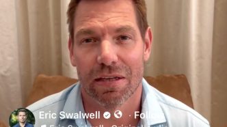 Rep. Eric Swalwell denies allegations of sexual misconduct and hiring an undocumented immigrant in a social media video.